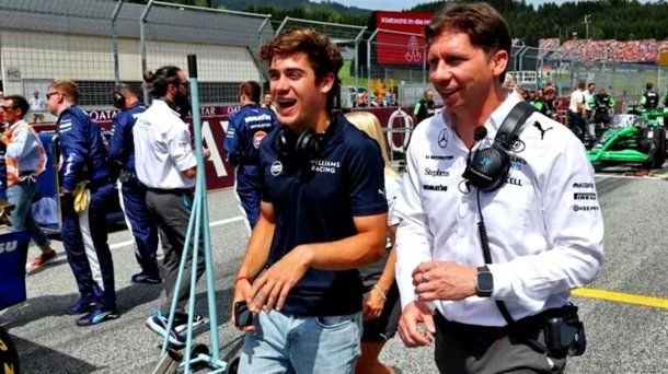 Franco Colapinto y James Vowles, en la Fórmula 1. Foto: Williams Racing.