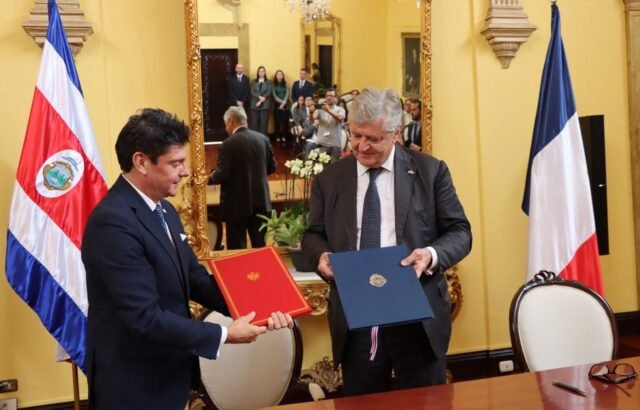 Costa Rica y Francia firman acuerdo para fortalecer sus relaciones diplomáticas y ampliar oportunidades de inversión