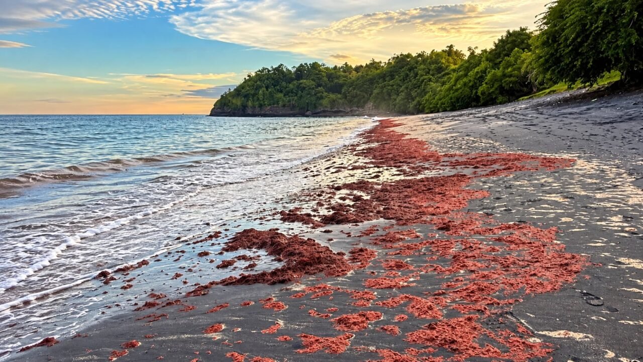 Investigan la acumulación de algas rojas en playas panameñas
