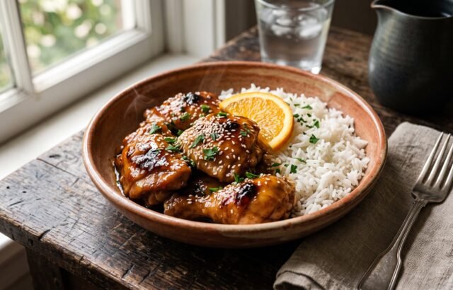 Receta de pollo al horno agridulce, rápida y fácil