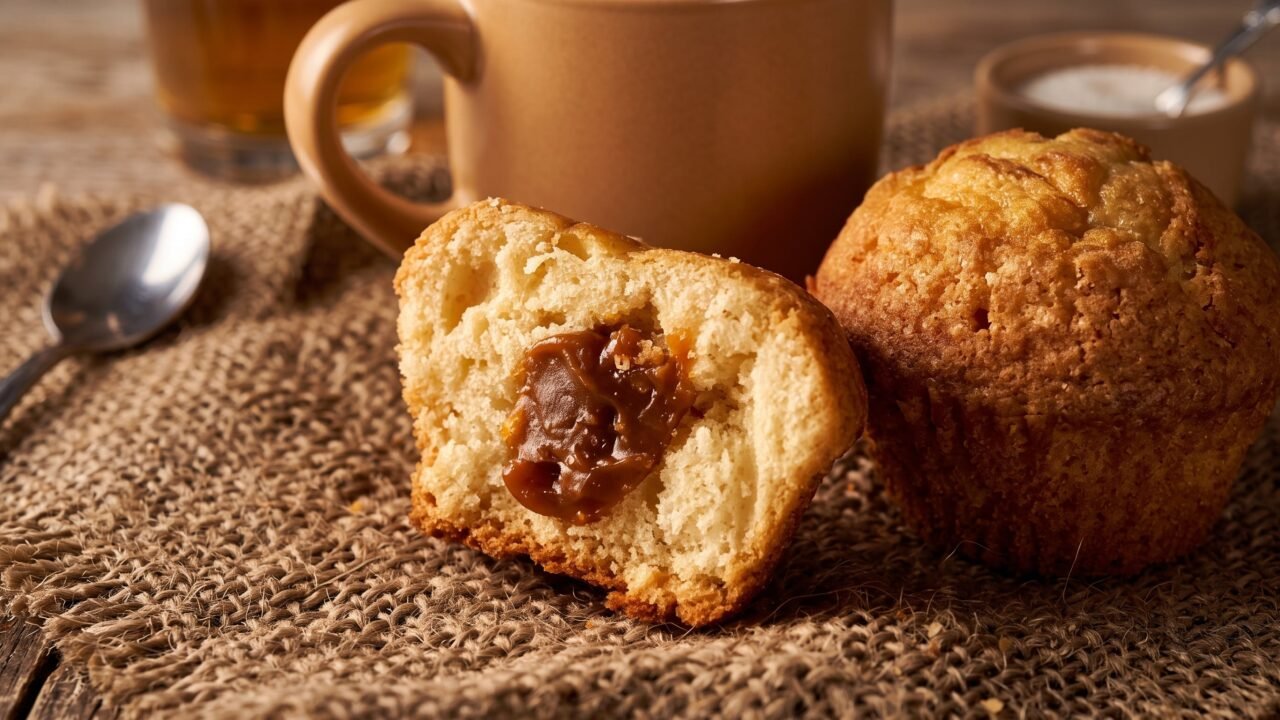 Receta de muffins de pan de leche rellenos, rápida y fácil