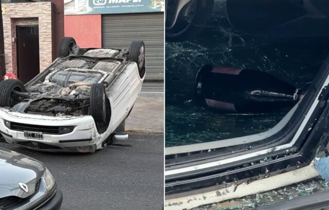 Choque y vuelco en Villa Lugano: encontraron una botella de champagne y bebidas energizantes en el auto accidentado