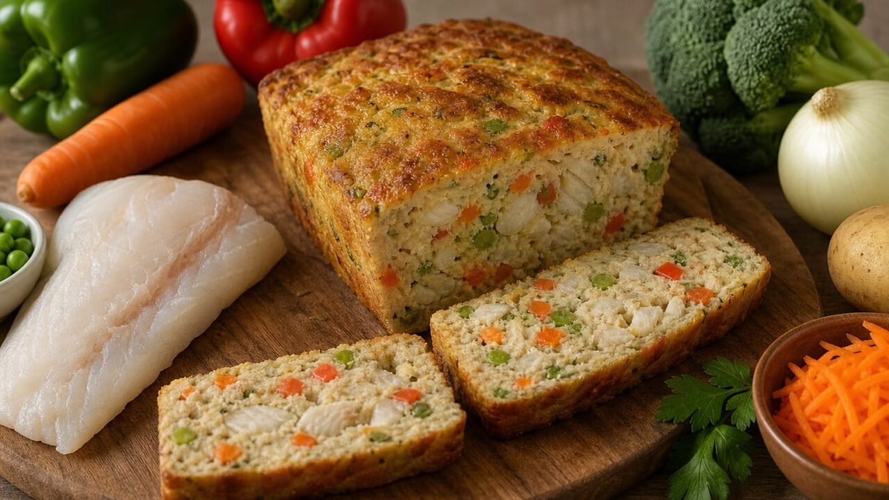 Receta de budín de pescado y verduras, rápida y fácil