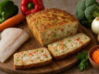 Receta de budín de pescado y verduras, rápida y fácil