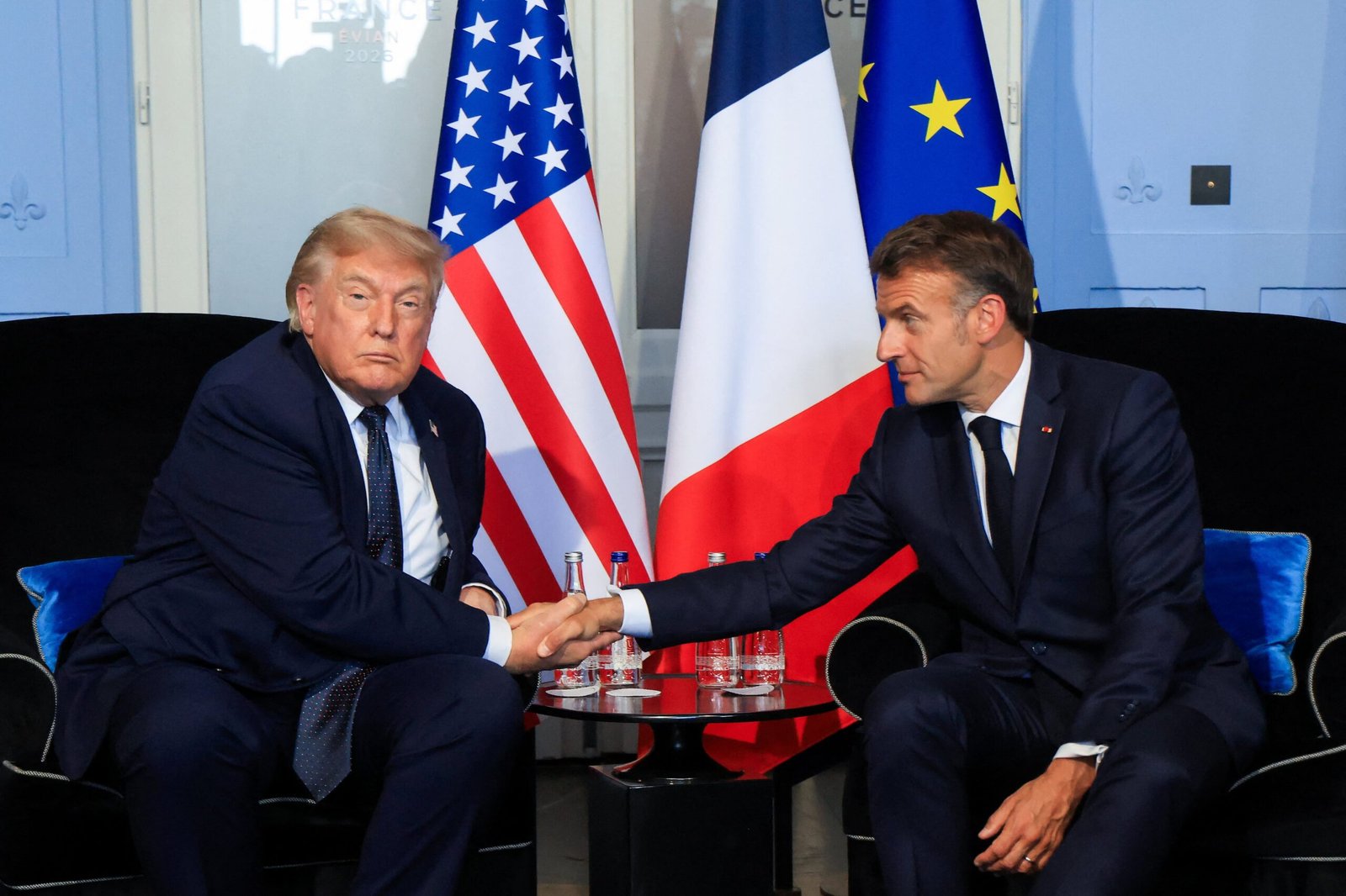 Macron afirmó que mantuvo una reunión “muy constructiva” con Trump en donde abordaron la situación en el mar Rojo y la guerra en Ucrania
