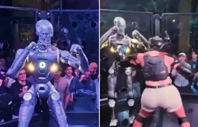 El video viral de un humano y un robot de dos metros dentro de una jaula de MMA: se volvió tendencia en YouTube
