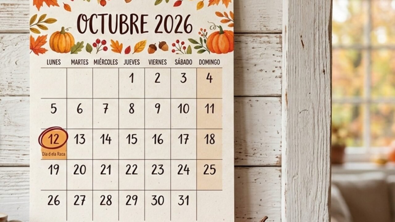 Calendario para imprimir de octubre 2026