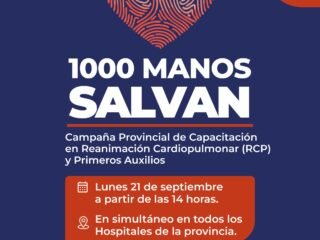 "1000 Manos Salvan": los hospitales de la provincia brindarán talleres abiertos de RCP y primeros auxilios