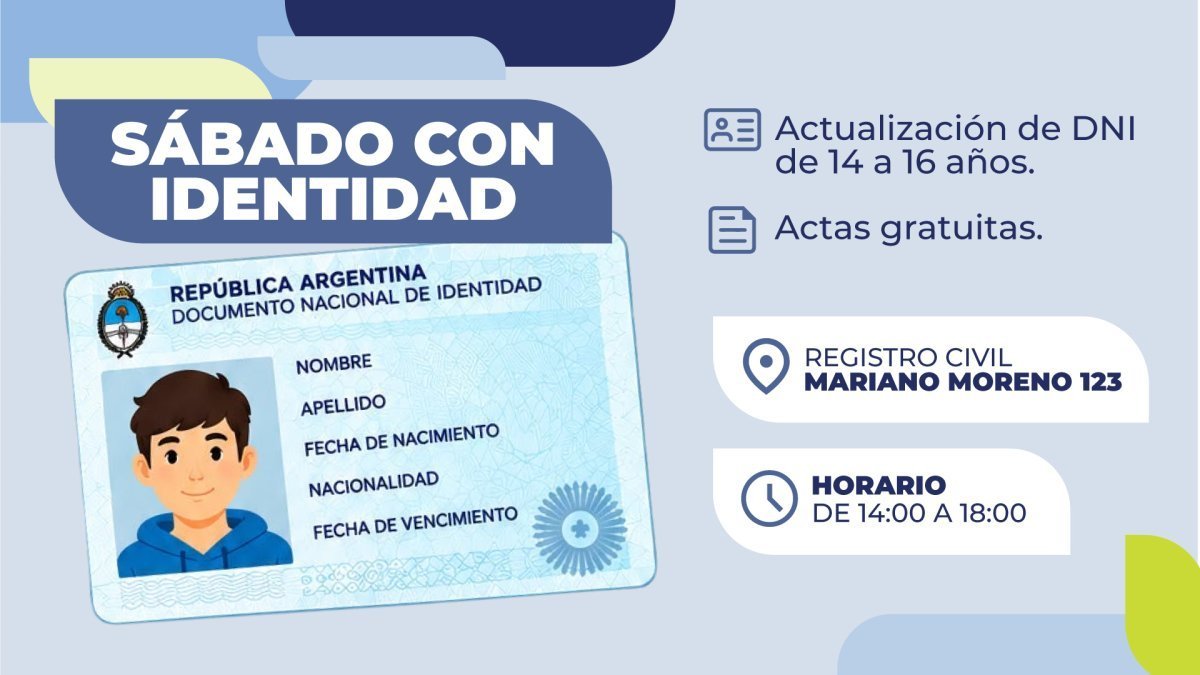 En sábado y sin turno: el Registro Civil facilita la atención para adolescentes