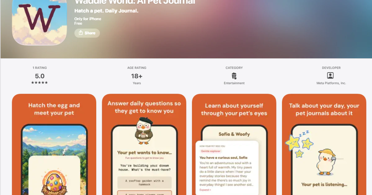 Meta lanza app de mascota virtual con IA al estilo Tamagotchi