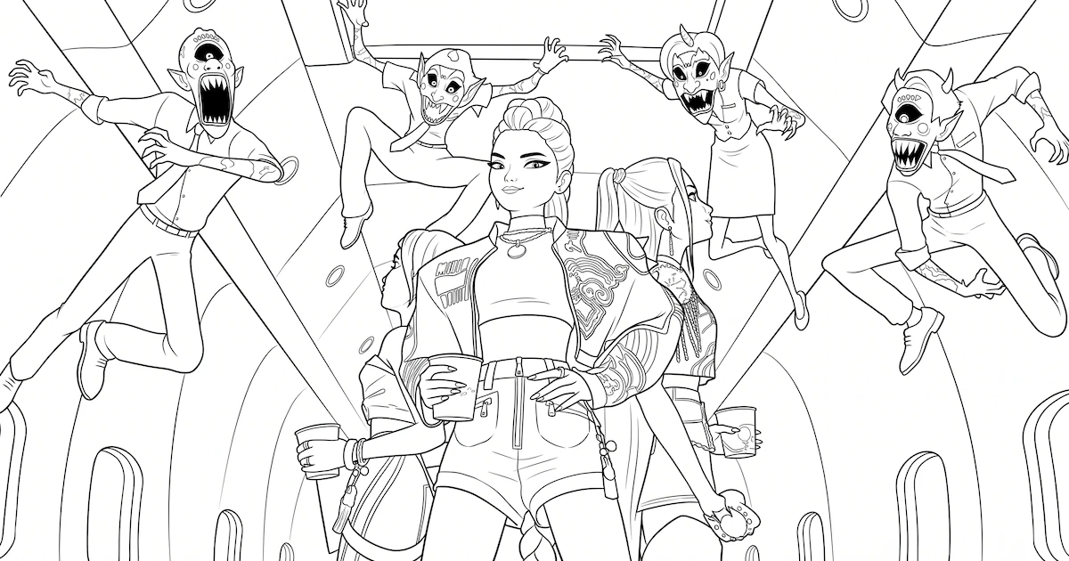Cómo crear imágenes para colorear de Las Guerreras K-pop de Netflix