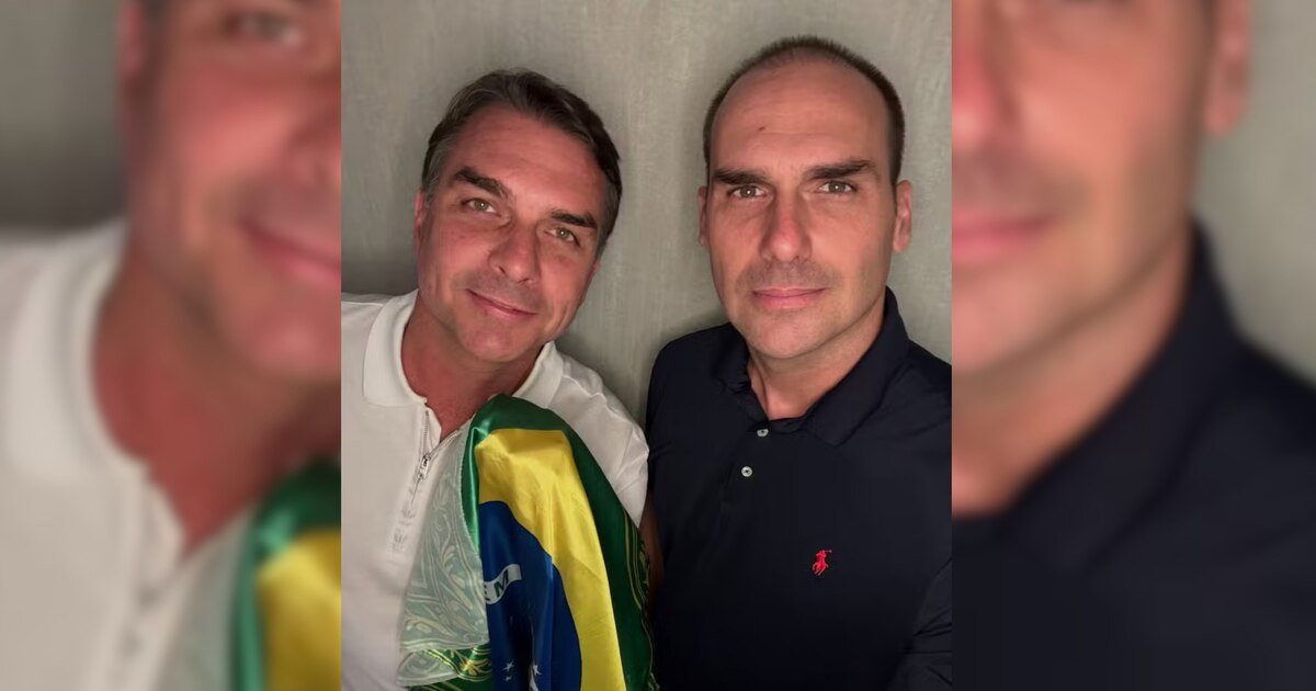Eduardo Bolsonaro publicó una foto con Flávio tras reencontrarse en EEUU y afirmó: “Incluso desde fuera, no abandonaremos Brasil”