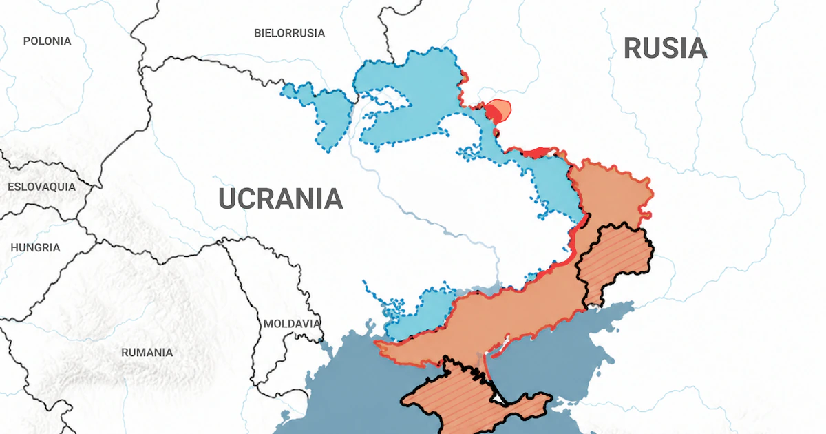 Qué territorios podría perder Ucrania si las fronteras con Rusia se fijan donde está hoy el frente de batalla