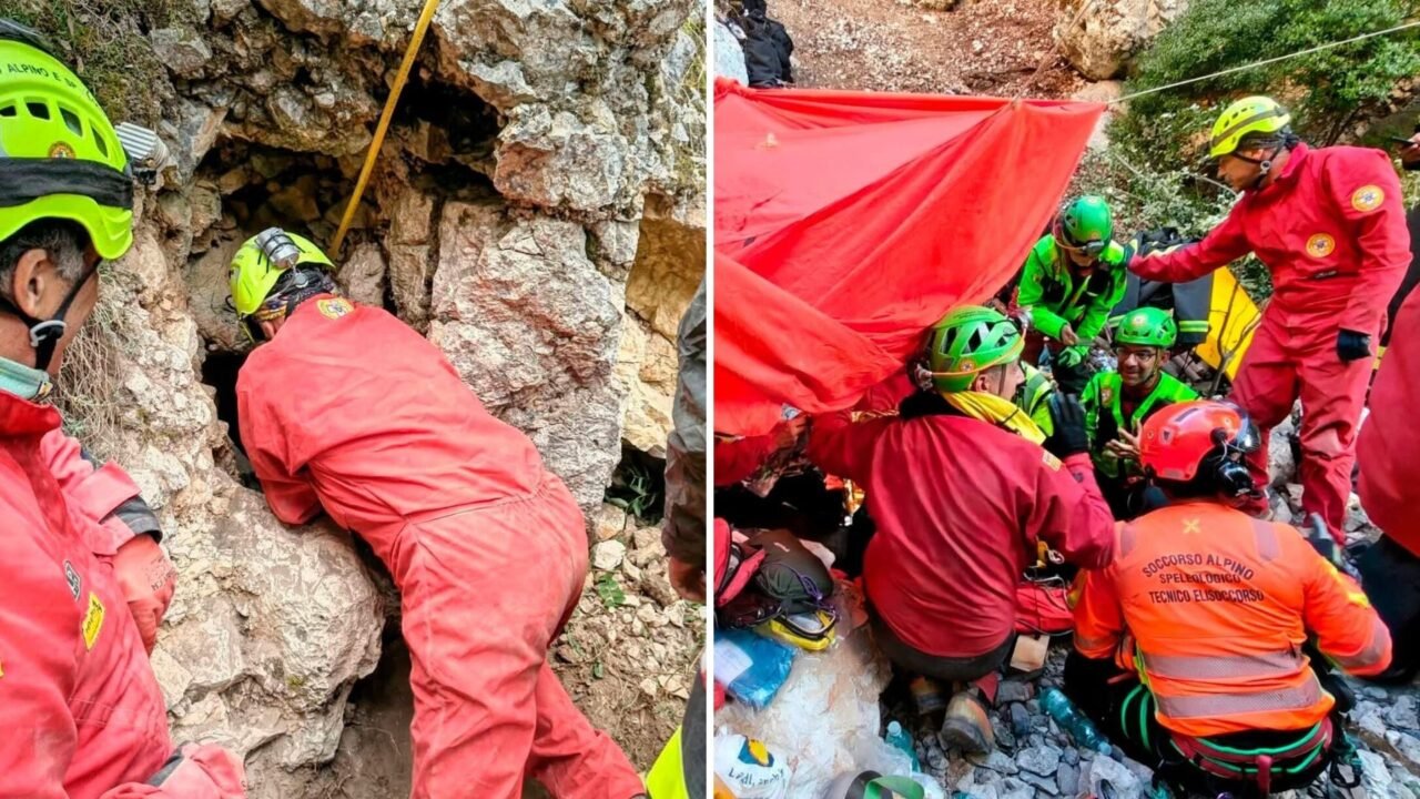 Quedó atrapado a 10 metros de profundidad tras un derrumbe y sobrevivió 26 horas en una cueva de Italia