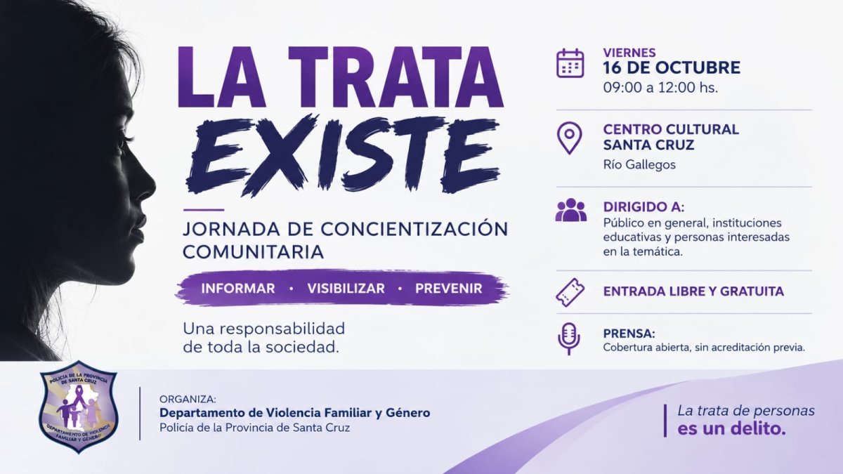 “La Trata existe”: Jornada de concientización comunitaria en Río Gallegos