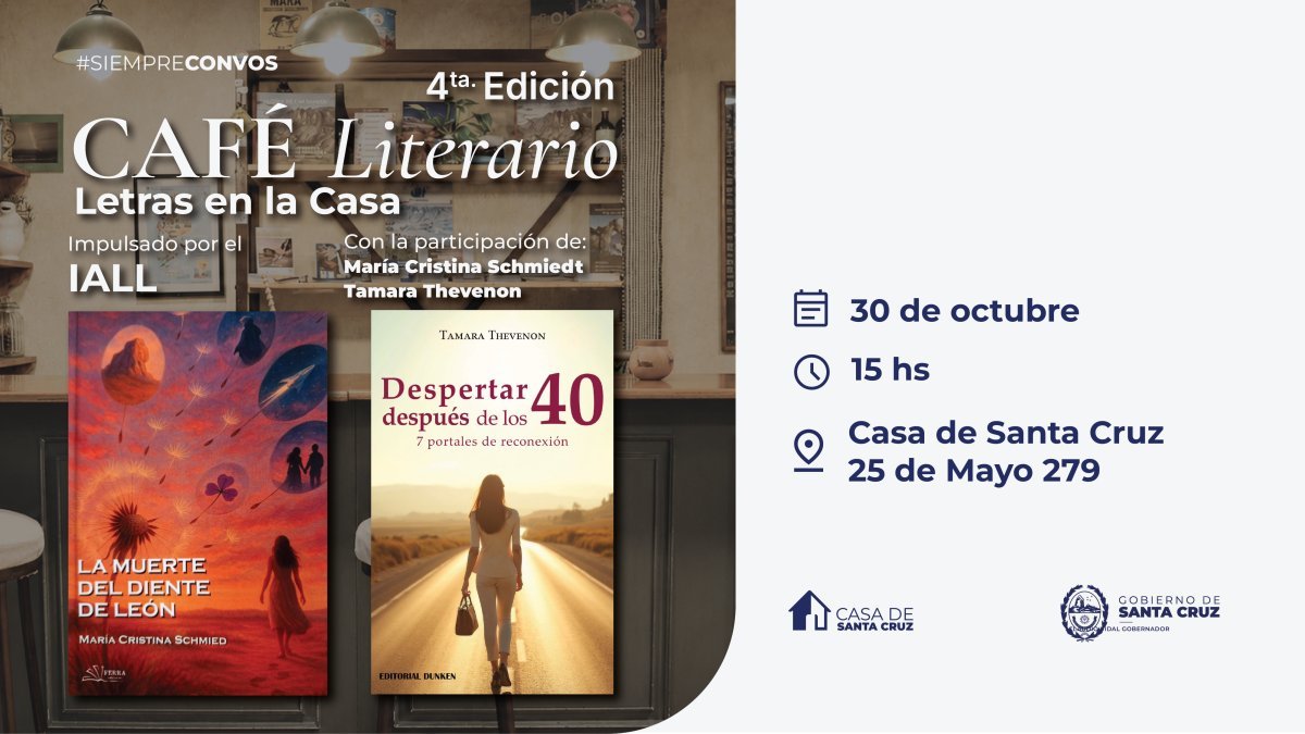 María Cristina Schmiedt y Tamara Thevenon participarán de Café Literario | Letras en la Casa