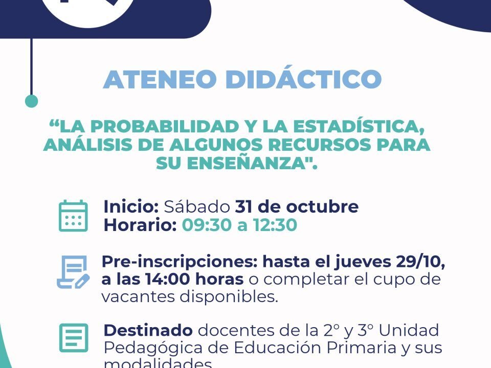 Fortalecen la enseñanza de la matemática con un ateneo didáctico sobre probabilidad y estadística